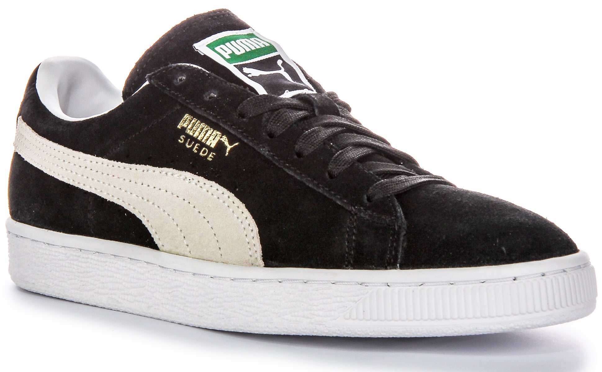 Puma Suede Classic+ Iconic Timeless Baskets en cuir suédé pour hommes noir blanc Main image