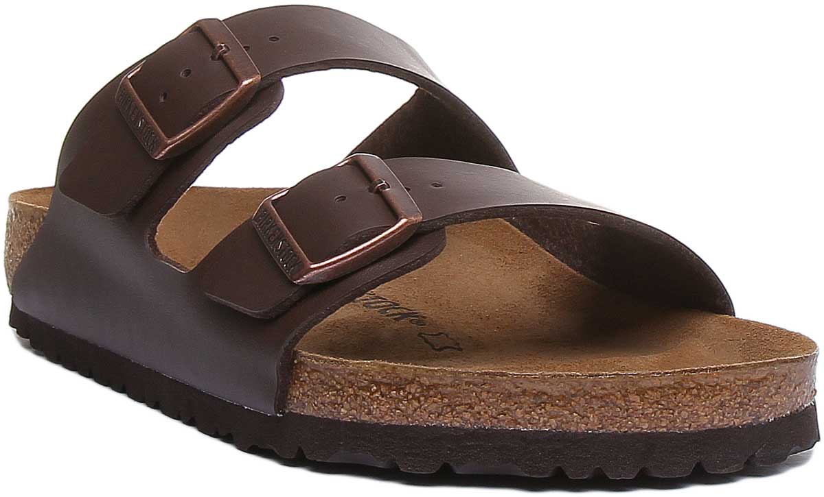 Birkenstock Arizona sandale à semelle en liège Birko Flor marron à 2 brides pour femmes Main image