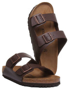 Birkenstock Arizona sandale à semelle en liège Birko Flor marron à 2 brides pour femmes