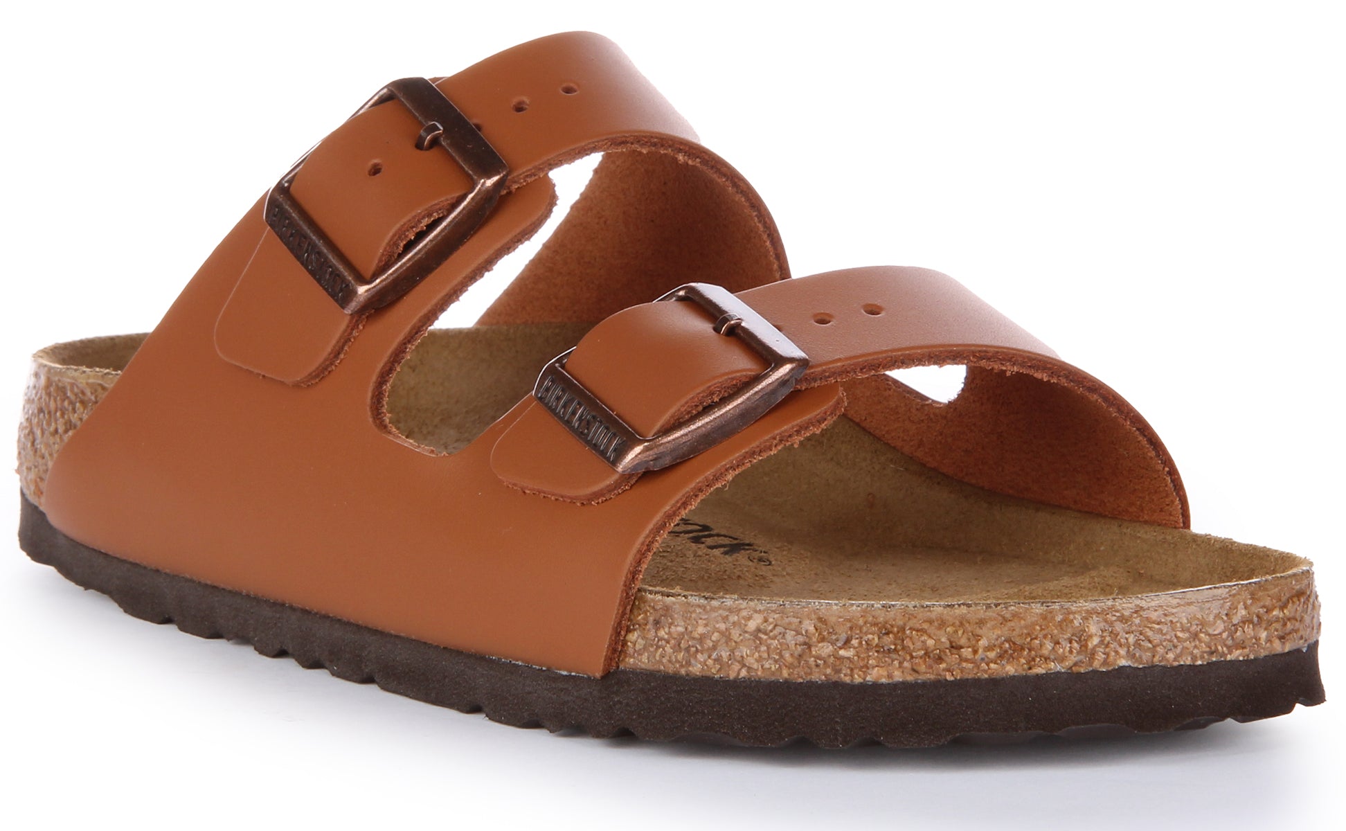 Birkenstock Arizona Sandale en cuir naturel poure en brun Main image