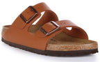 Birkenstock Arizona Sandale en cuir naturel poure en brun