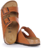 Birkenstock Arizona Sandale en cuir naturel poure en brun