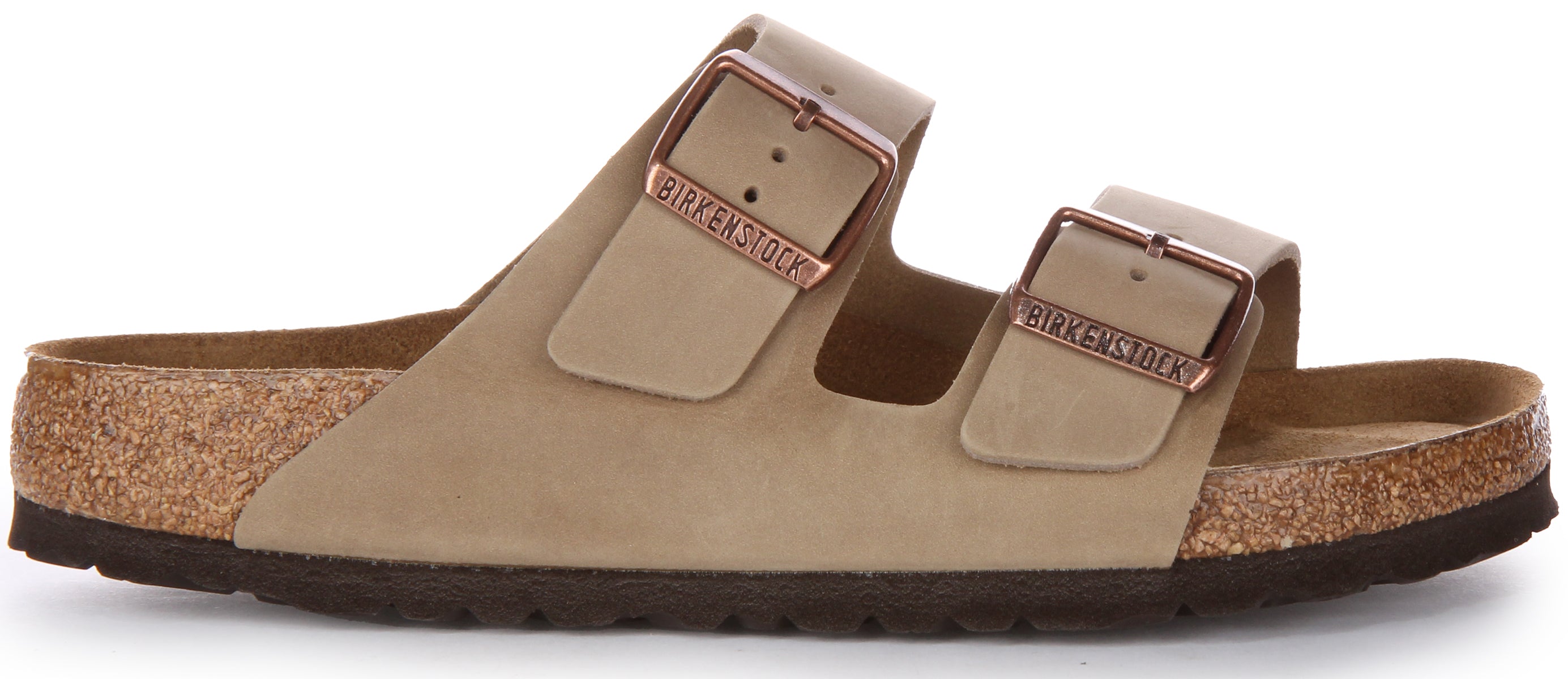Birkenstock Arizona SFB Sandale à lanière en cuir huilé poure en brun Secondary image