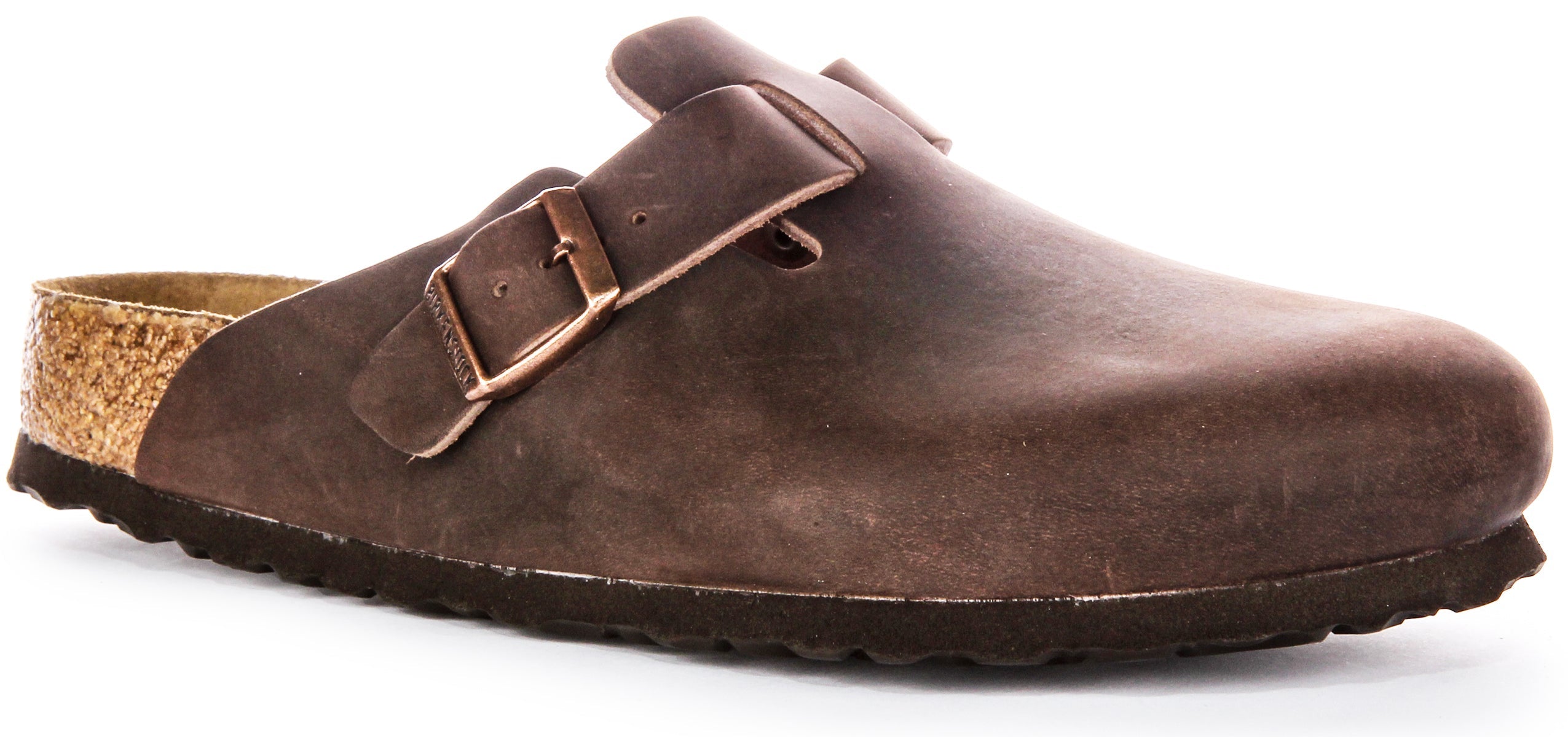 Birkenstock Boston BS Sandales Élégantes en Cuir Huilé Pin Marron Main image