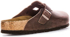 Birkenstock Boston BS Sandales Élégantes en Cuir Huilé Pin Marron