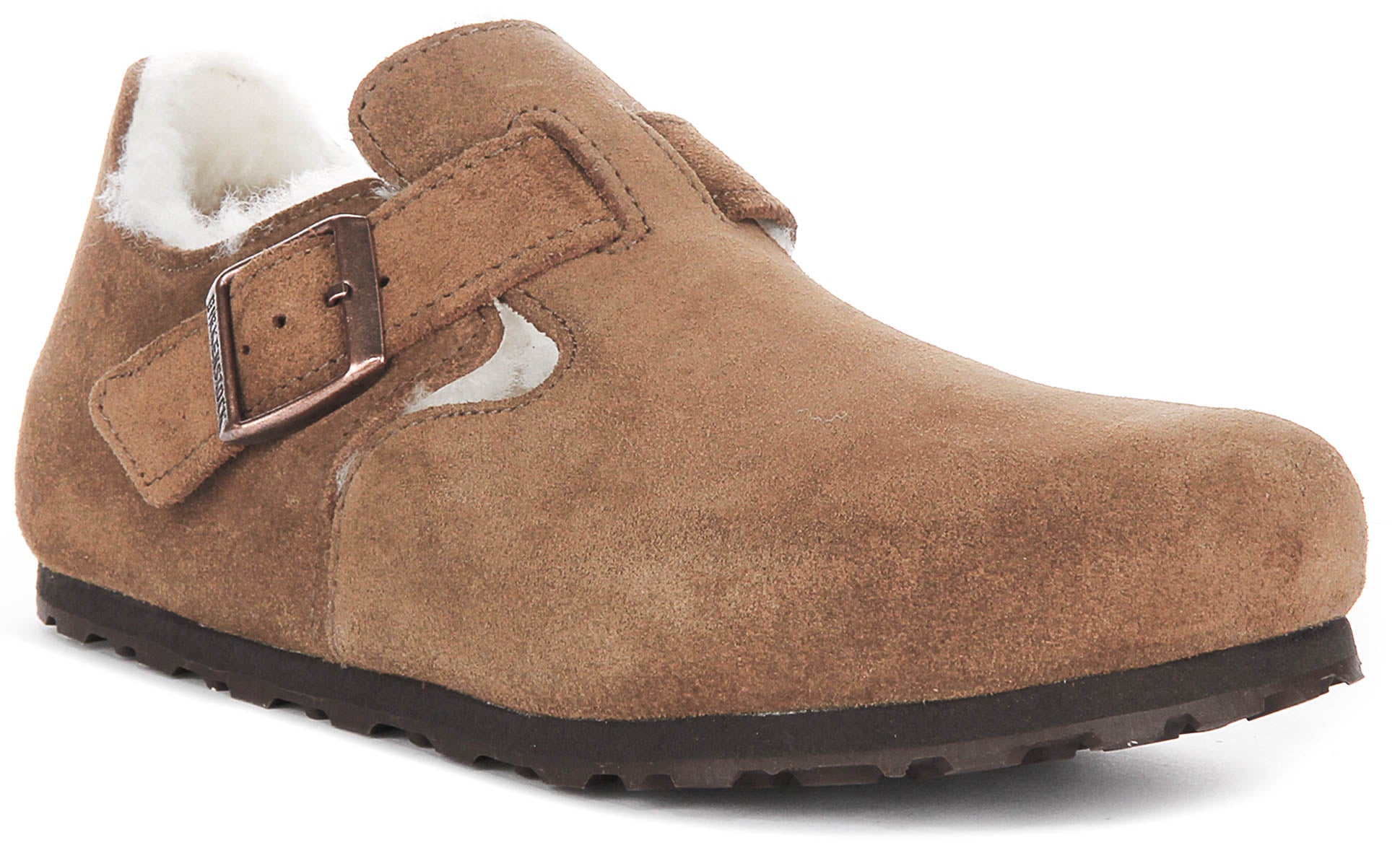 Birkenstock London Shearlin en daim marron | Coupe régulière Main image