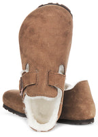 Birkenstock London Shearlin en daim marron | Coupe régulière