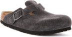 Birkenstock Boston Bs In Charcoal Suede | Narrow Fit
