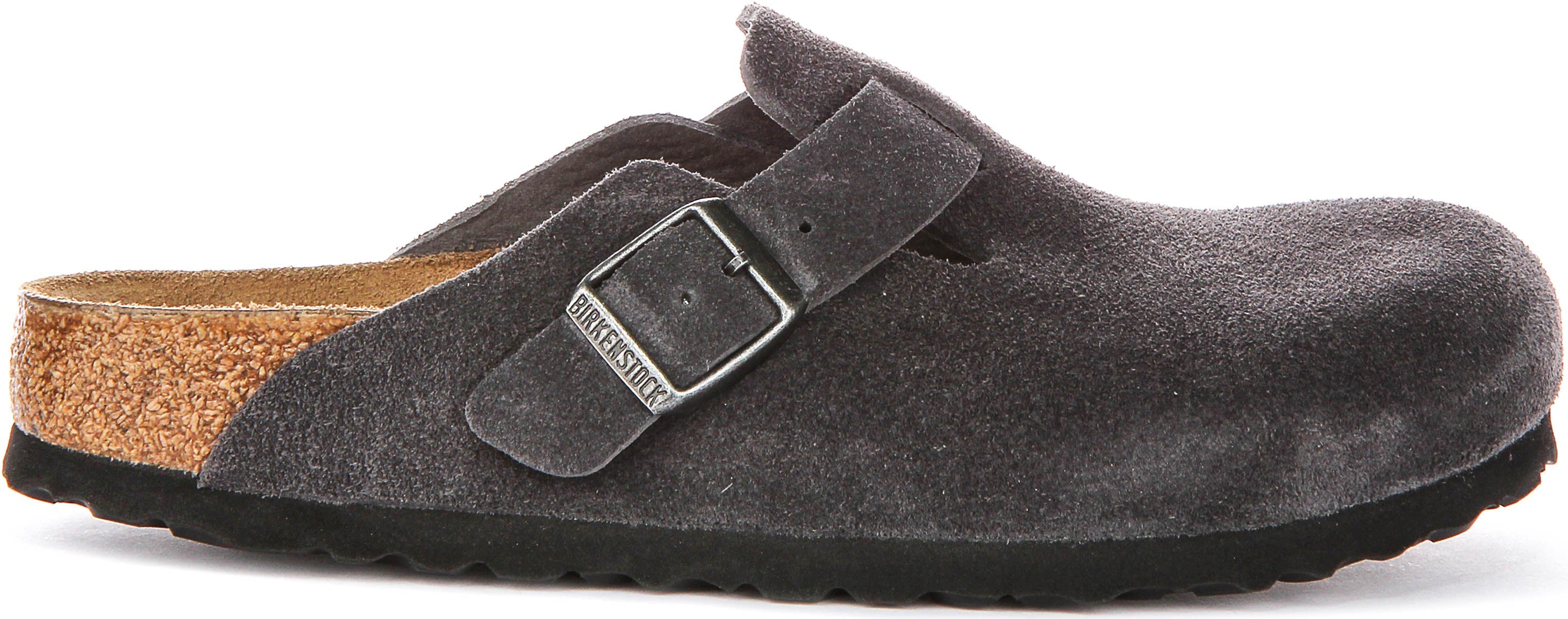 Birkenstock Boston Bs In Charcoal Suede | Narrow Fit Secondary image