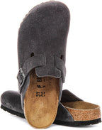 Birkenstock Boston Bs In Charcoal Suede | Narrow Fit