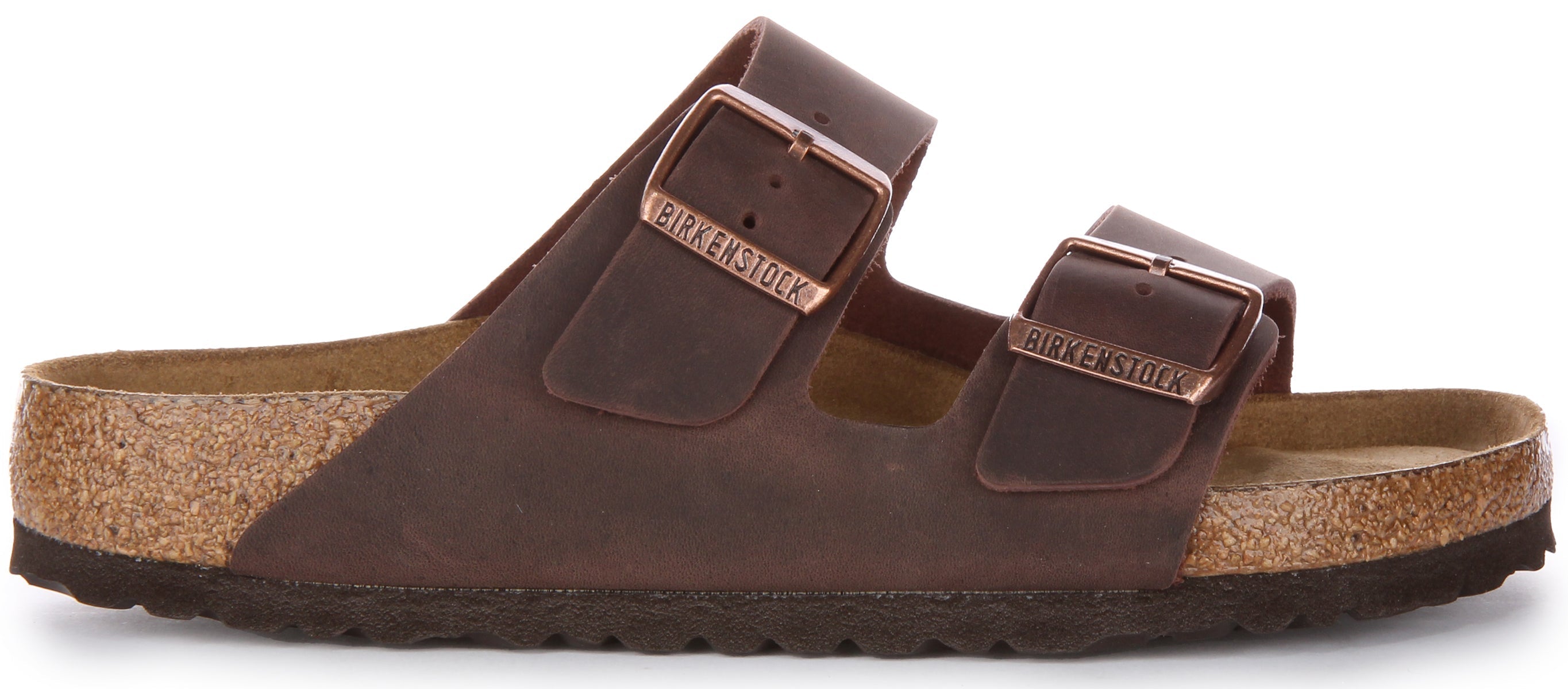 Birkenstock Arizona SFB Sandale à lanière en cuir huilé poure en choco brun Secondary image