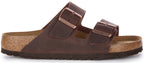 Birkenstock Arizona SFB Sandale à lanière en cuir huilé poure en choco brun