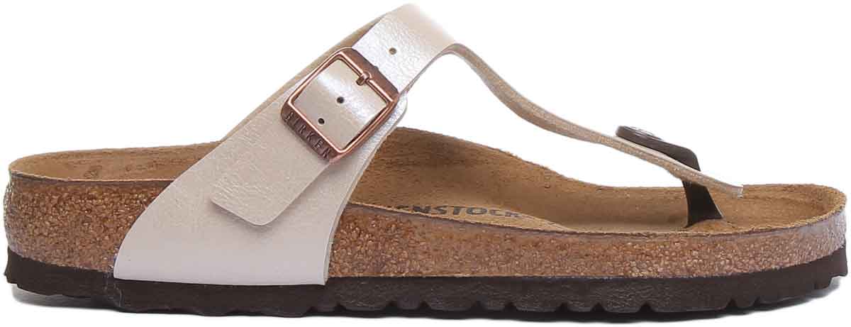 Birkenstock Gizeh Sandales Femme en Birko Flor En Crème
