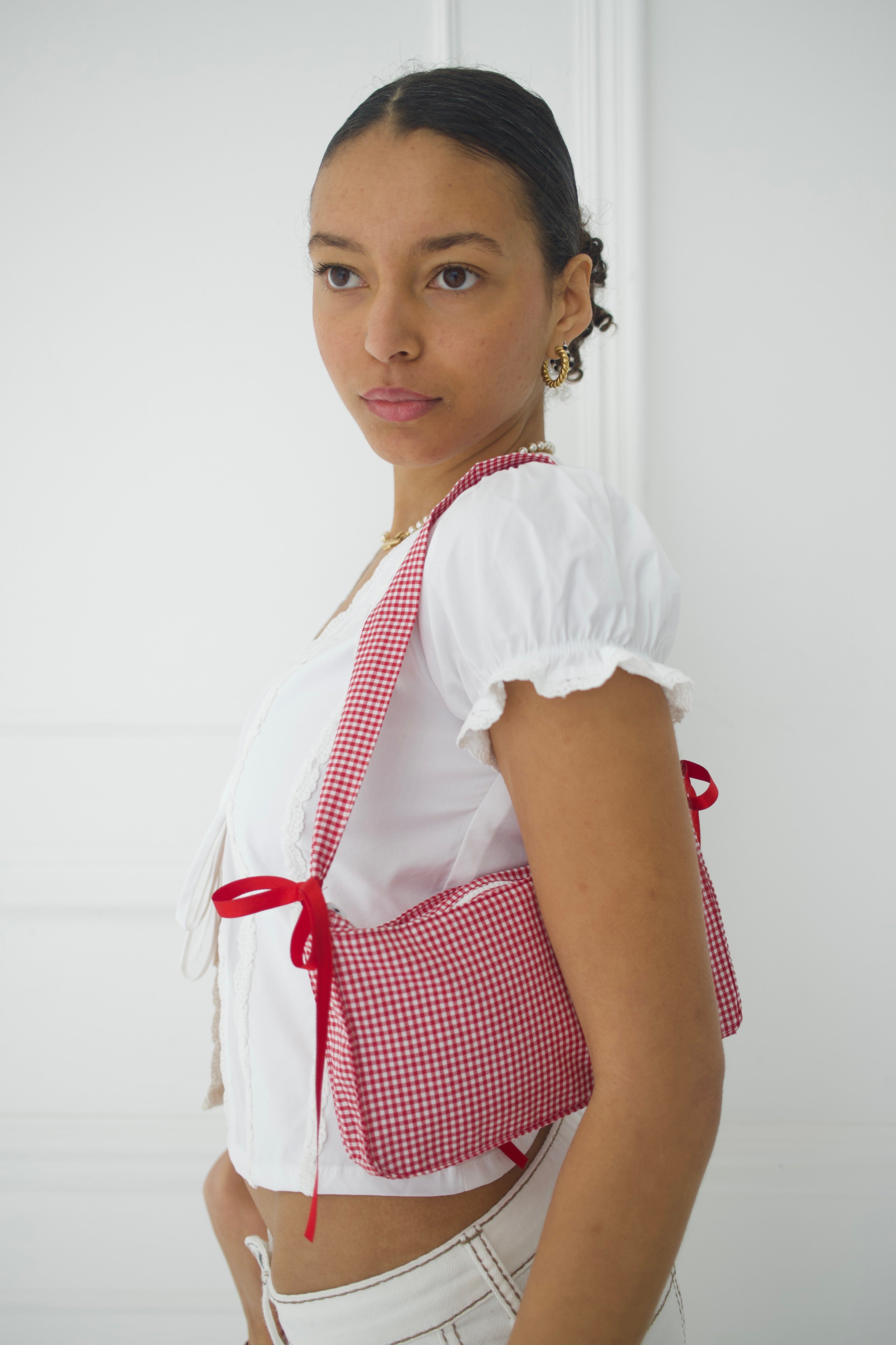 Gingham Shoulder Bag - Red Secondary image