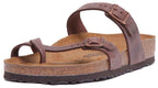 Birkenstock Mayari Sandale à lanières en cuir huilé pour femmes, brun foncé