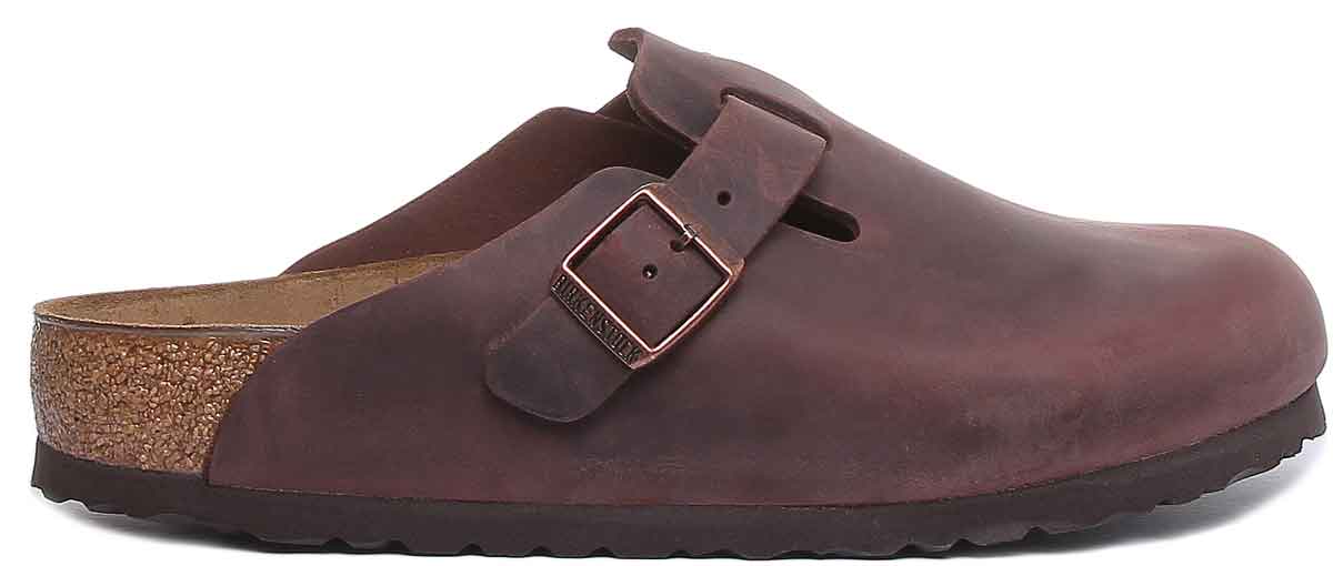 Birkenstock Boston NL sandales en cuir pour hommes en brun foncé Secondary image