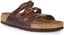 Birkenstock Florida Sandale en cuir huilé à trois lanières poure en brun foncé