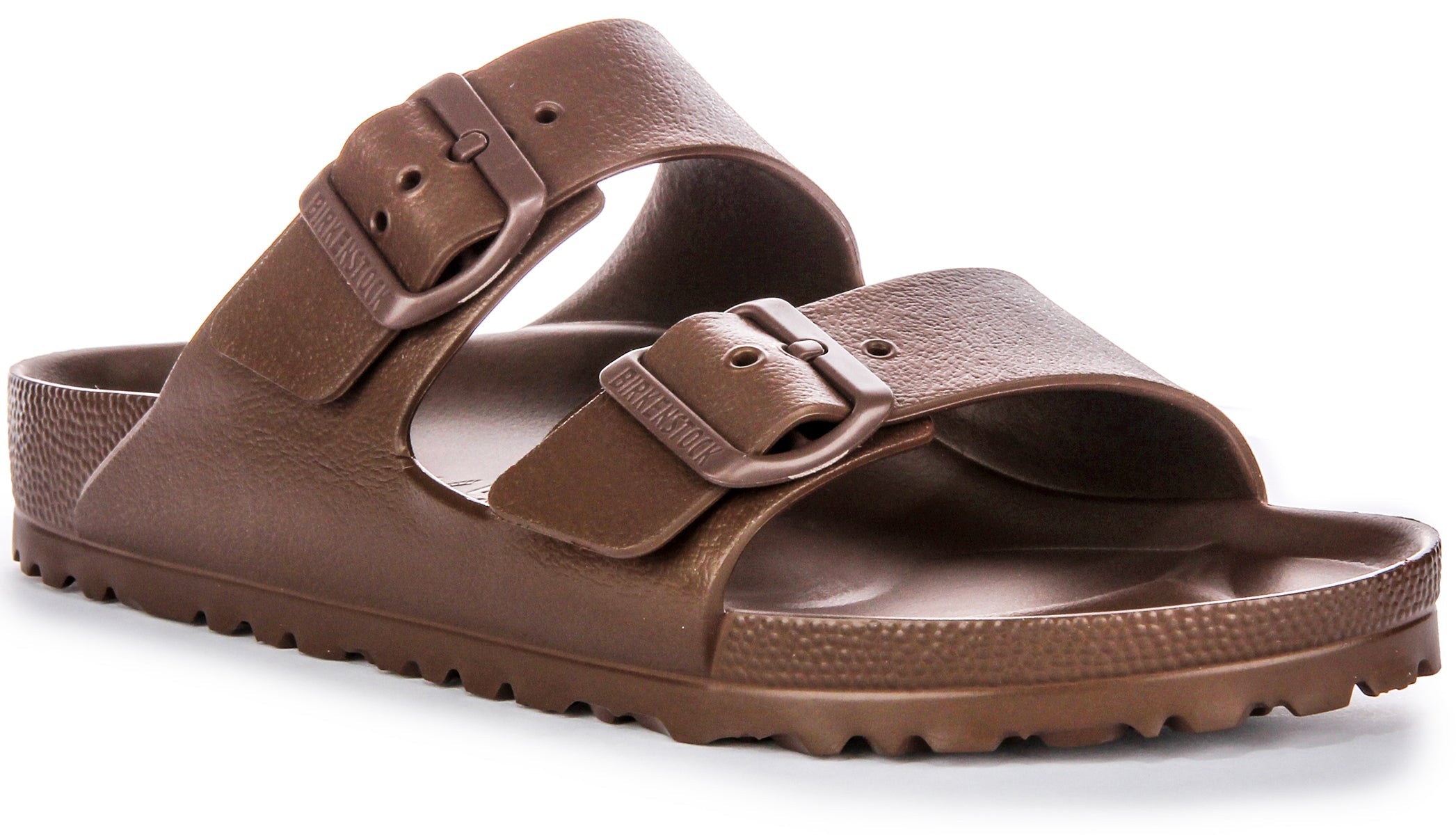 Birkenstock Arizona Eva Sandales en caoutchouc pour femmes en brun foncé Main image