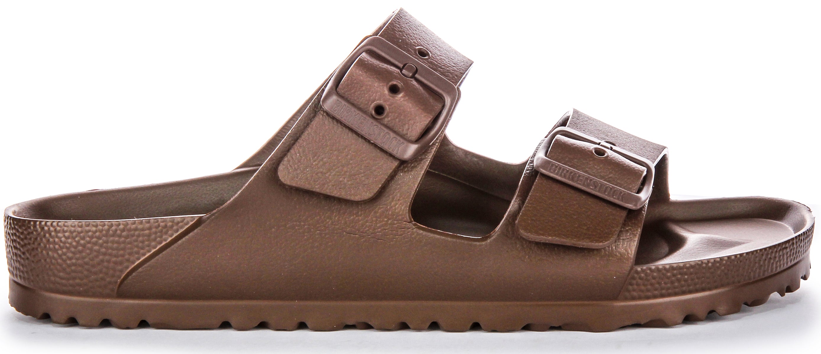Birkenstock Arizona Eva Sandales en caoutchouc pour femmes en brun foncé Secondary image