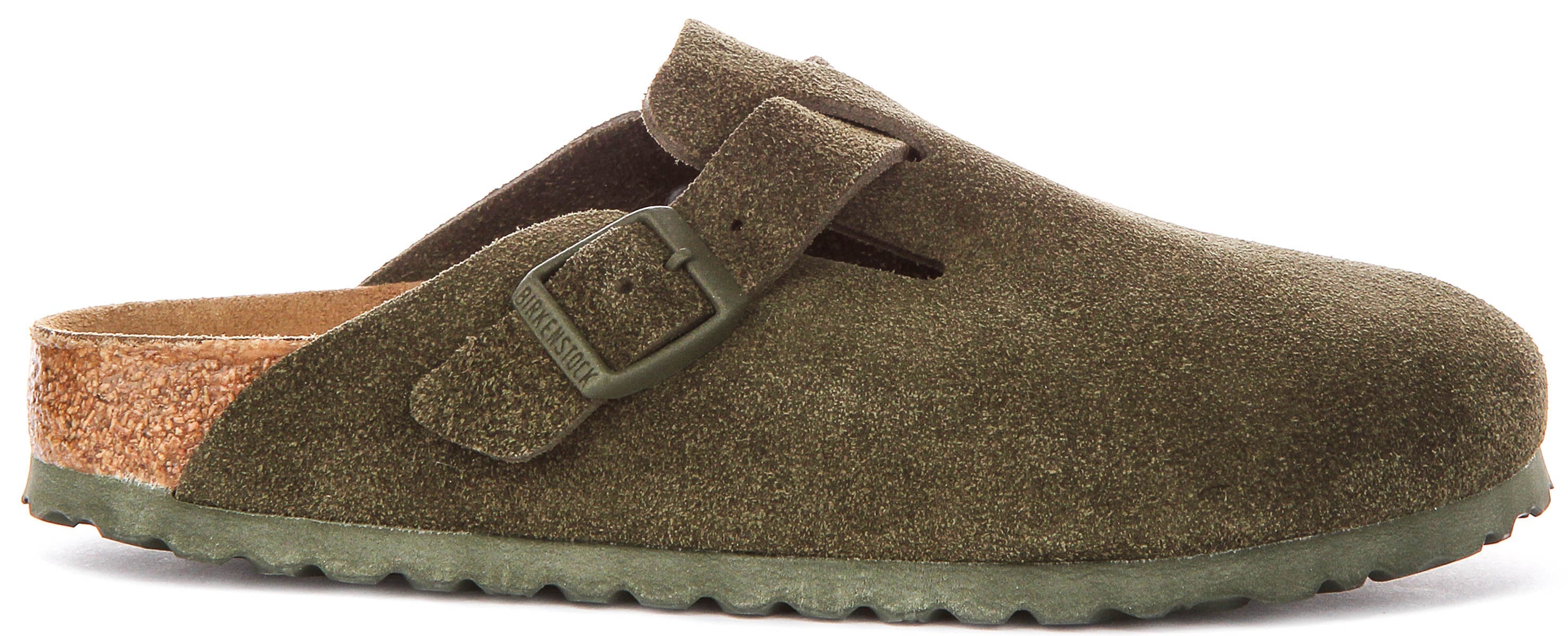 Birkenstock Boston Bs In Dark Green | Narrow Fit Secondary image