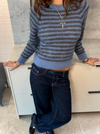 Cara Jumper - Blue & Grey