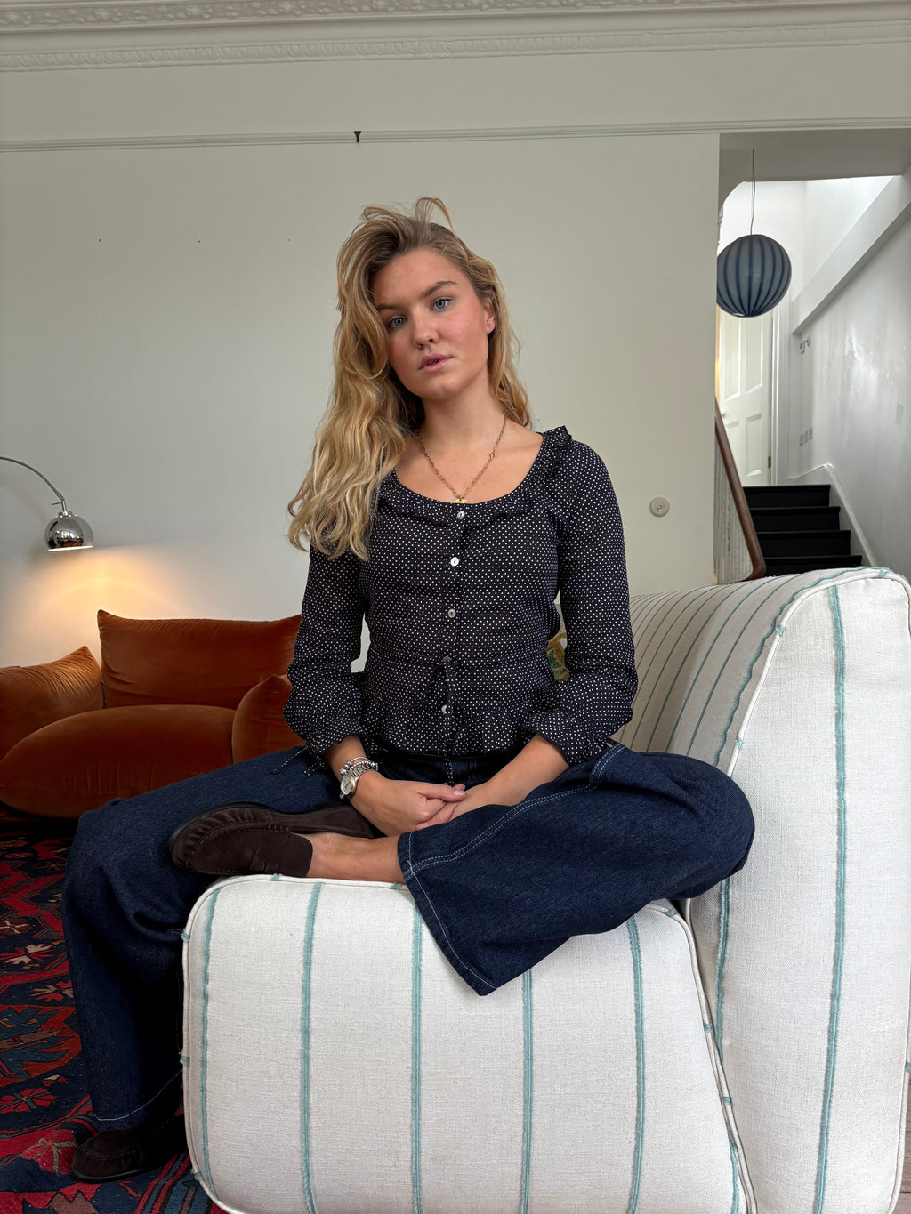 Ines Blouse - Black Polka Dot (Long Sleeve)