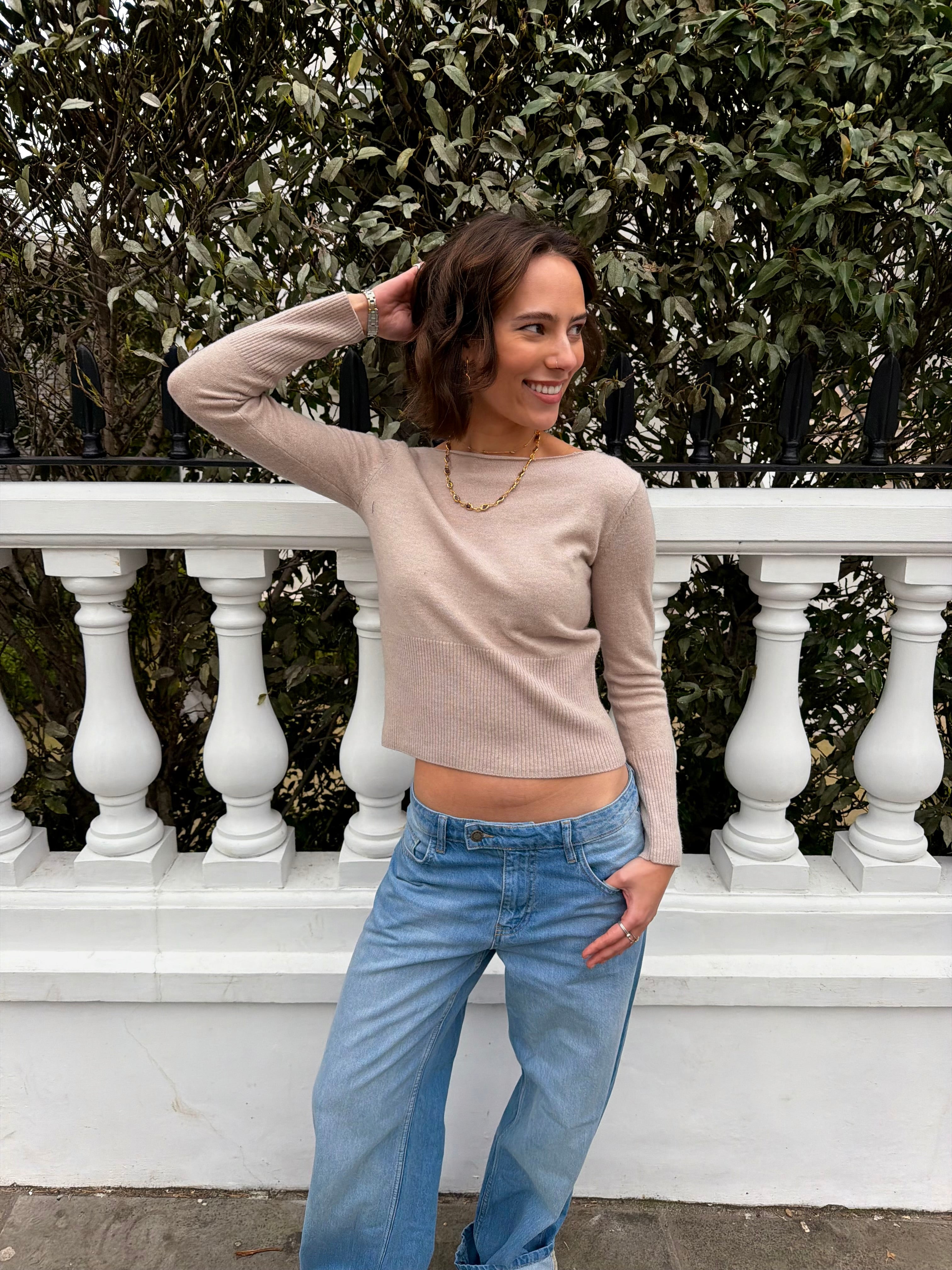 Mia Knit Top - Beige