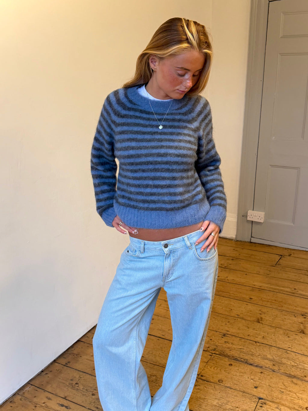 Cara Jumper - Blue & Grey