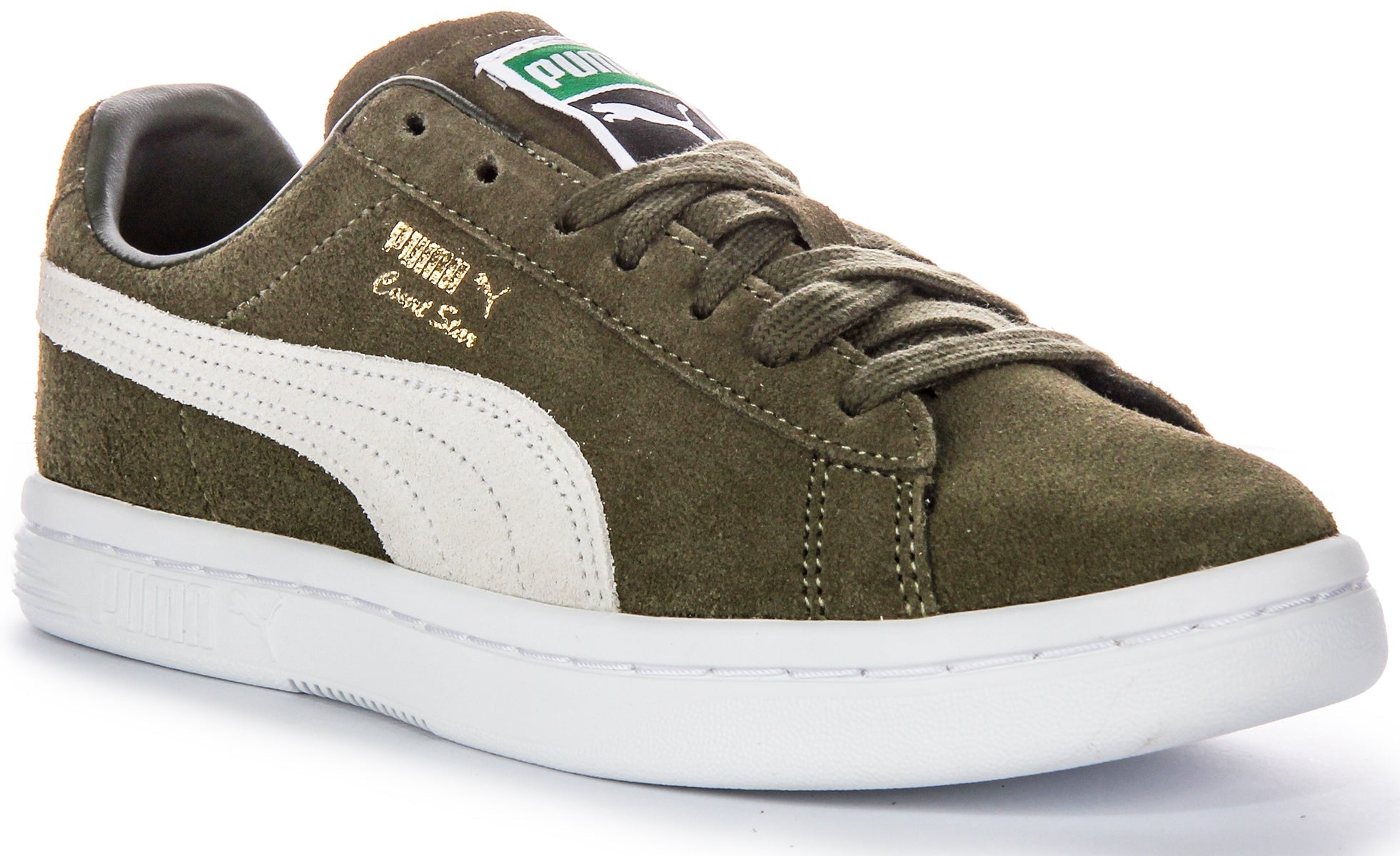 Puma Vintage Chaussures Quotidiennes en Cuir Suédé Vert Forêt Main image