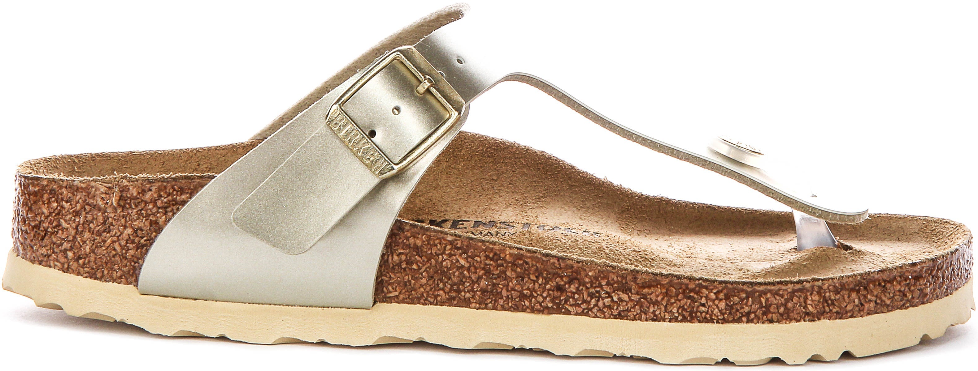 Birkenstock Gizeh Kids Bs In Gold For Junoir | Narrow Fit Secondary image