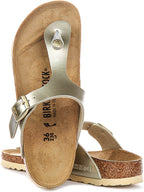 Birkenstock Gizeh Kids Bs In Gold For Junoir | Narrow Fit