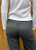 Mila Trousers - Grey Pinstripe