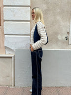 Evie Cardigan - Beige Stripe