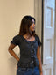 Ines Blouse - Black Polka Dot (Short Sleeve)