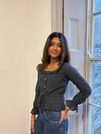 Ines Blouse - Black Polka Dot (Long Sleeve)