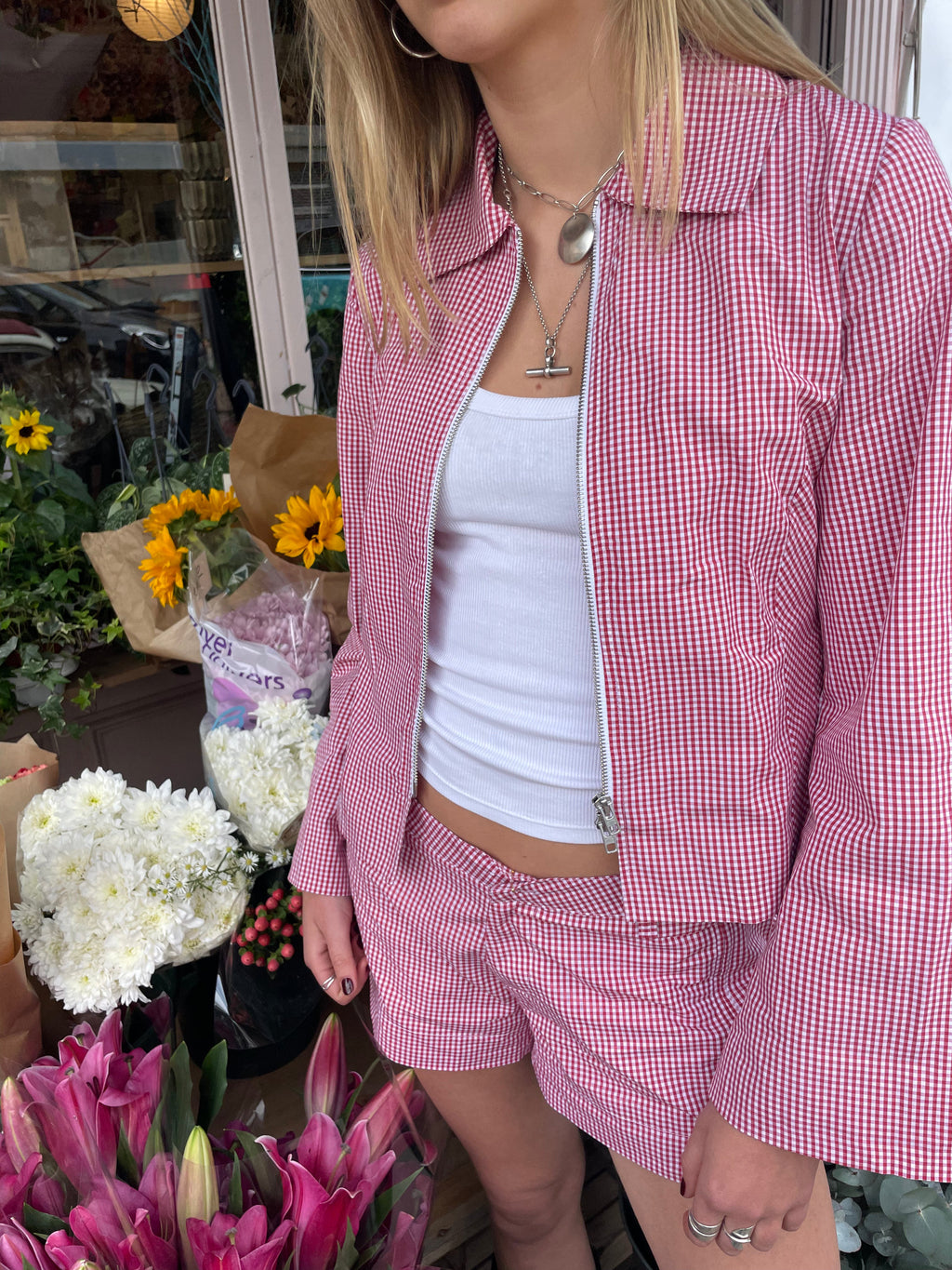 The Polly Jacket - Red Gingham