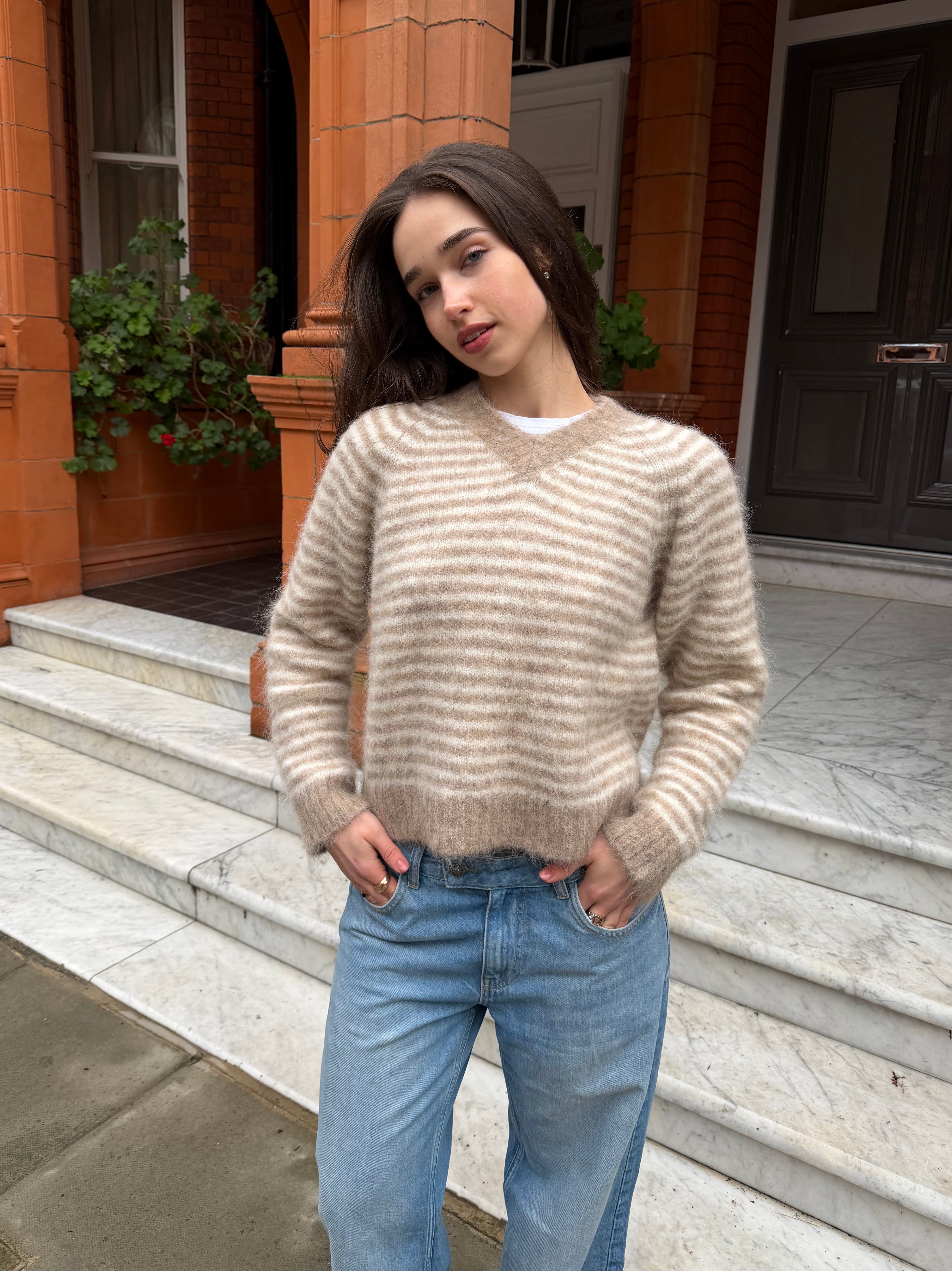 Orla Jumper - Beige Stripe Secondary image