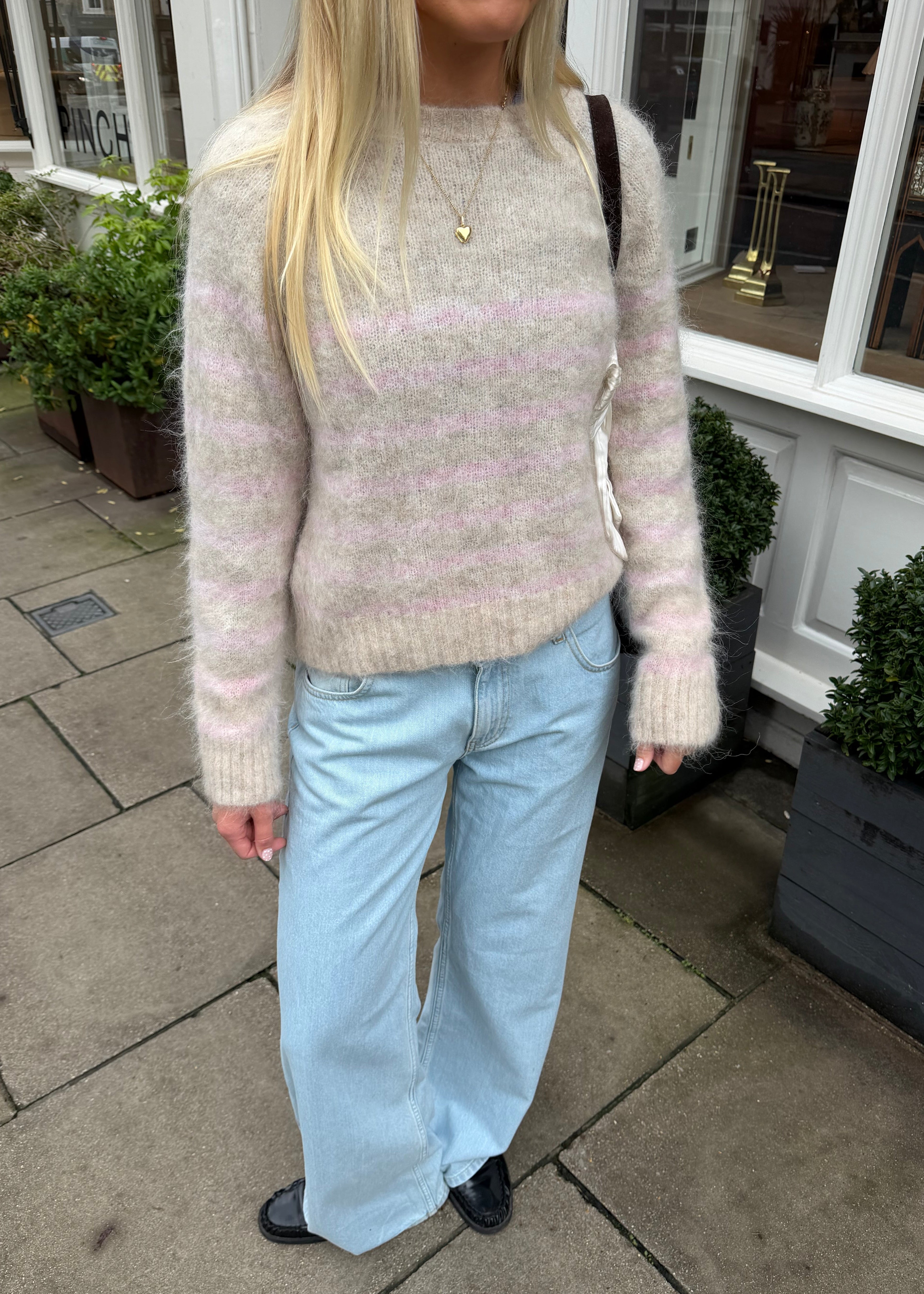 Cara Jumper - Beige & Pink Secondary image