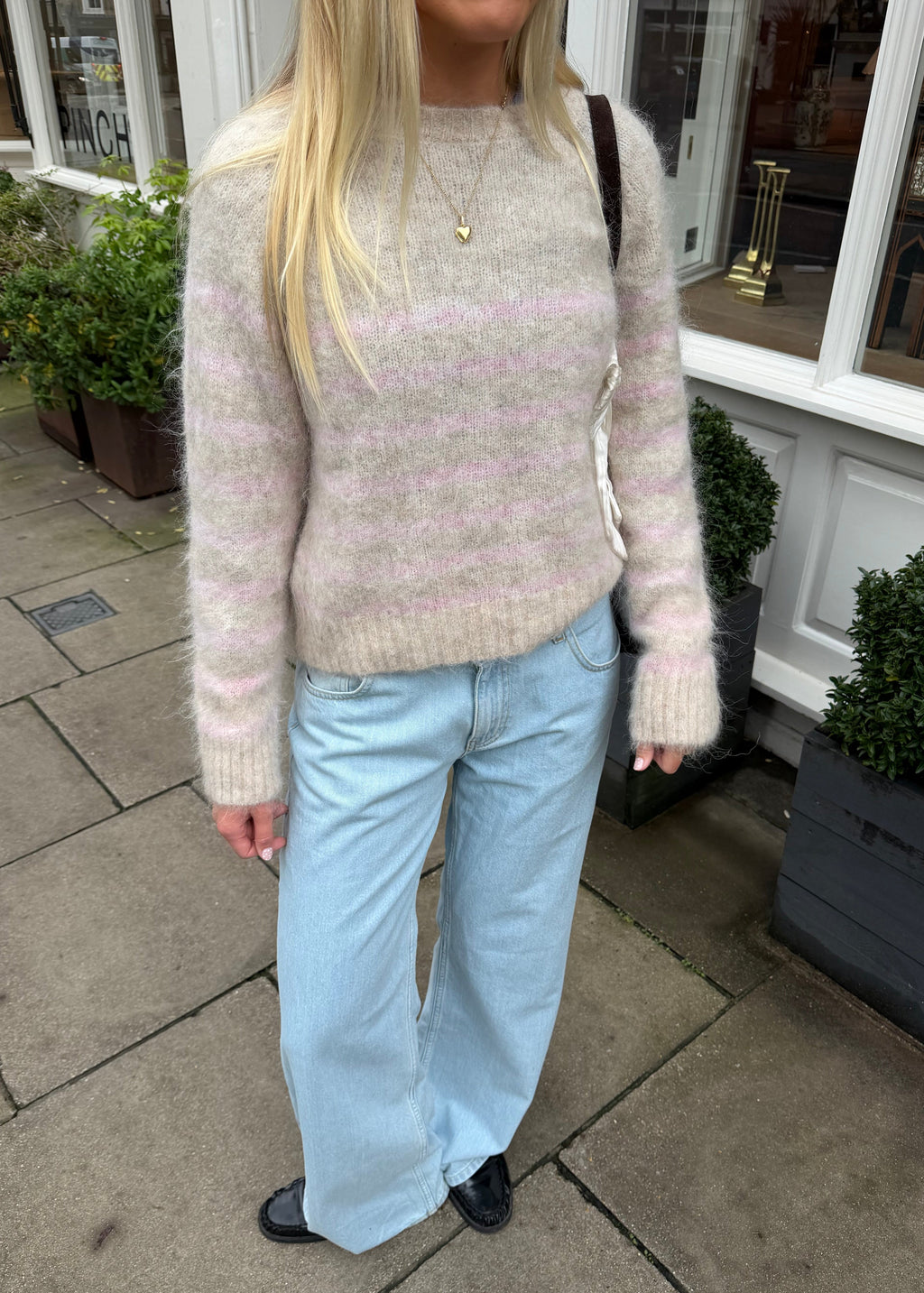 Cara Jumper - Beige & Pink