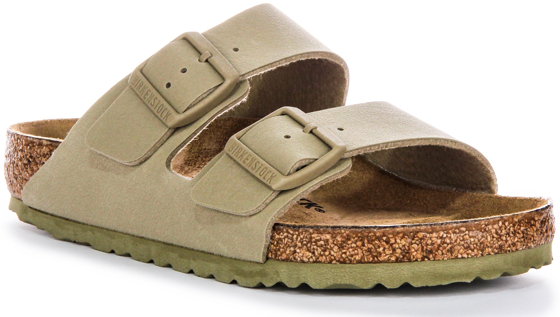 Birkenstock Arizona BS Sandales à Deux Brides Réglables en Birko Flor en Kaki Main image