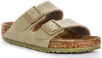 Birkenstock Arizona BS Sandales à Deux Brides Réglables en Birko Flor en Kaki