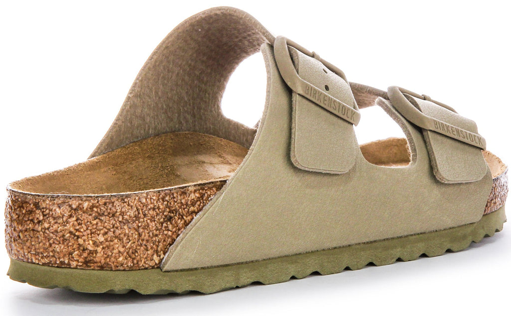 Birkenstock Arizona BS Sandales à Deux Brides Réglables en Birko Flor en Kaki