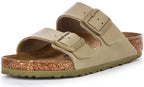 Birkenstock Arizona BS Sandales à Deux Brides Réglables en Birko Flor en Kaki