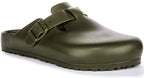 Birkenstock Boston EVA Sabots en Caoutchouc EVA de Haute Qualité et Neutre en Odeur Kaki
