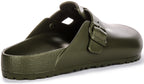 Birkenstock Boston EVA Sabots en Caoutchouc EVA de Haute Qualité et Neutre en Odeur Kaki