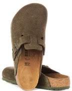 Birkenstock Boston Bs In Khaki Green | Regular Fit