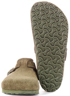 Birkenstock Boston Bs In Khaki Green | Regular Fit