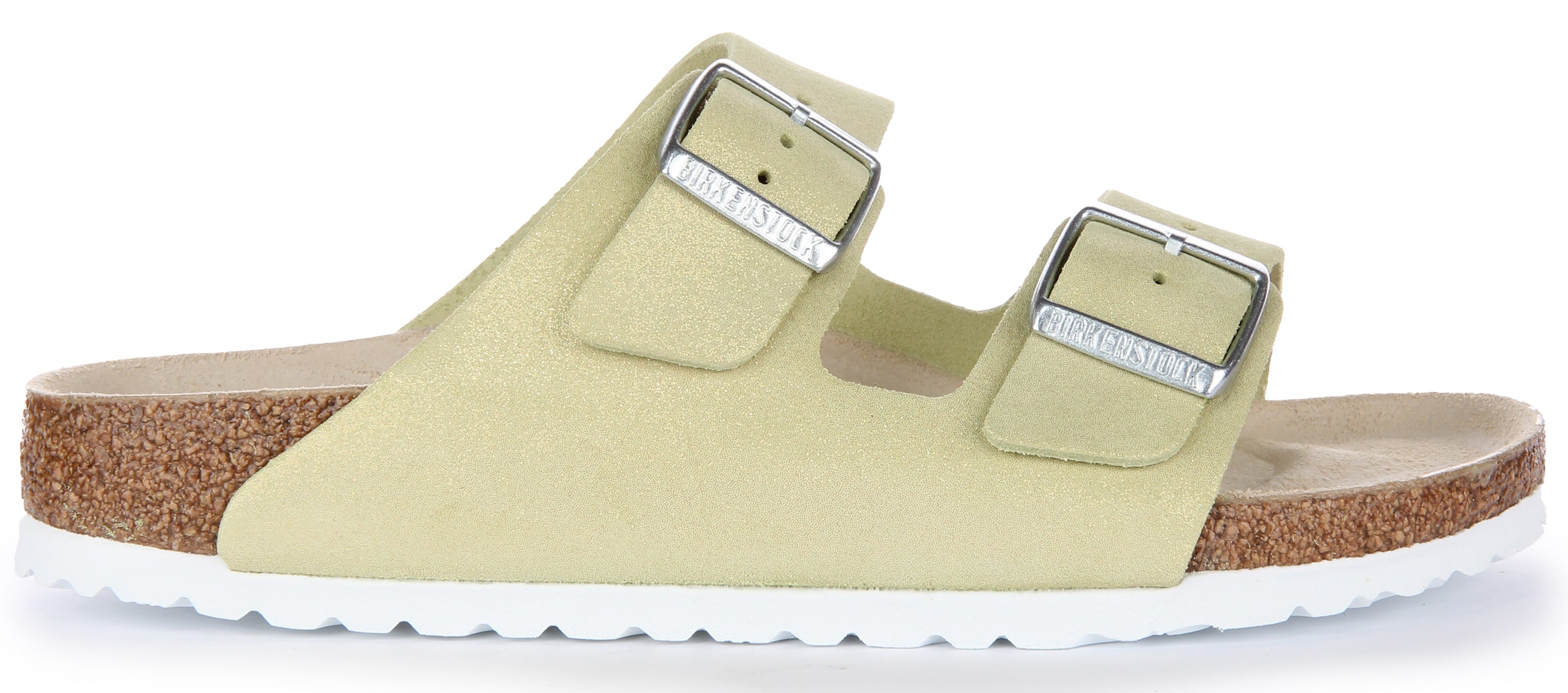 Birkenstock Arizona Sandale en cuir daim poure en vert clair Secondary image