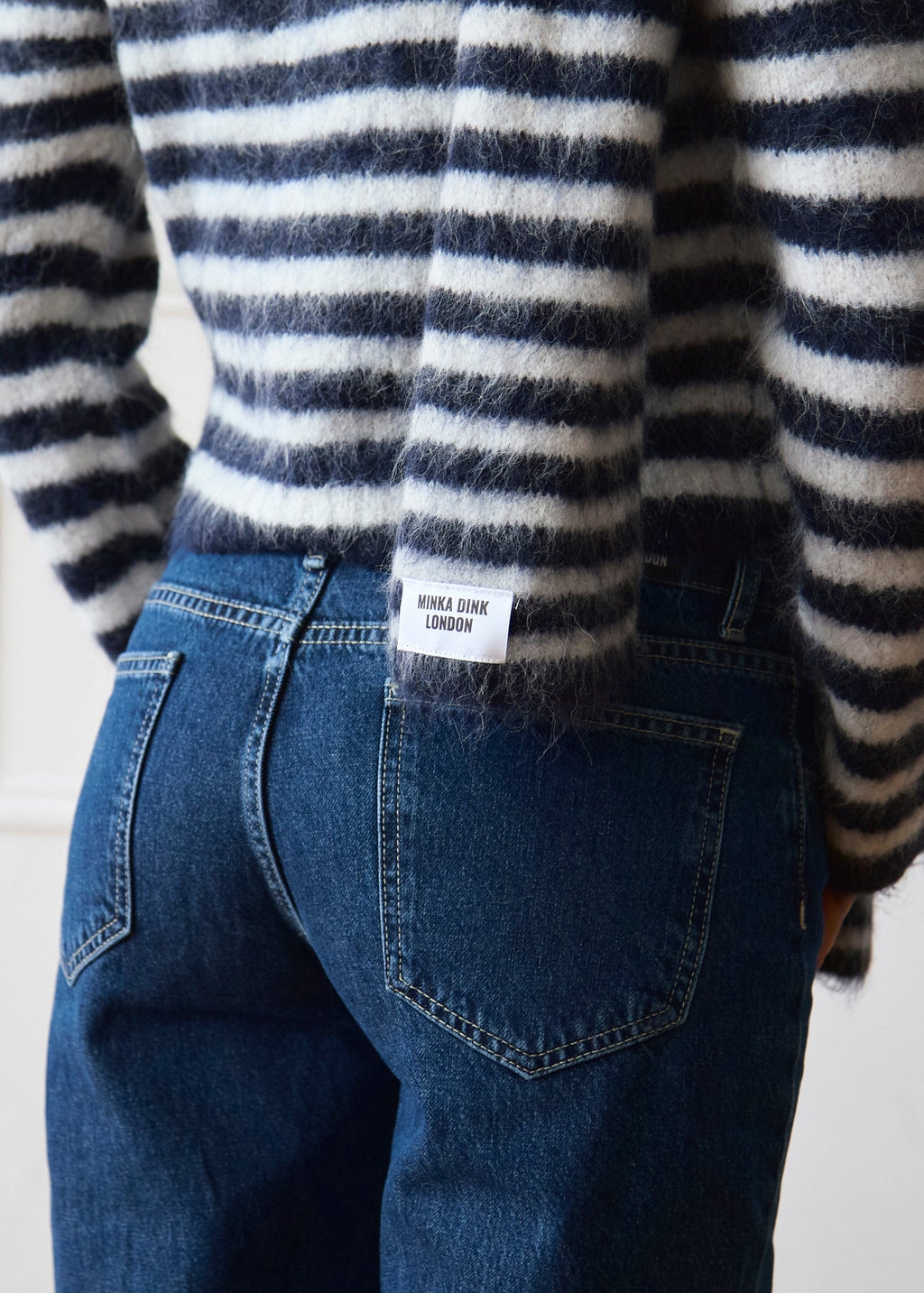 Evie Scarf - Navy Stripe