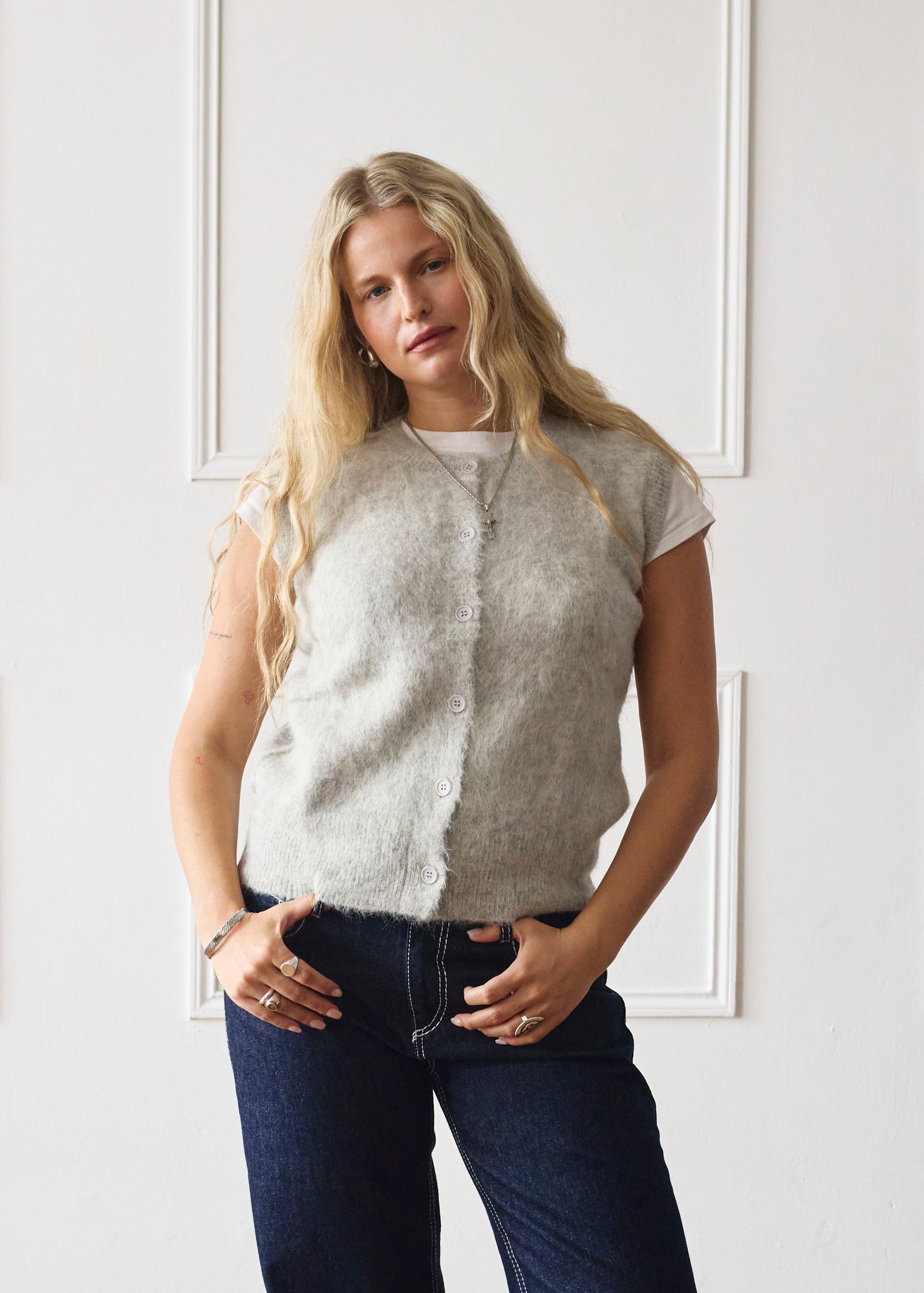 Knit Vest - Light Grey Secondary image